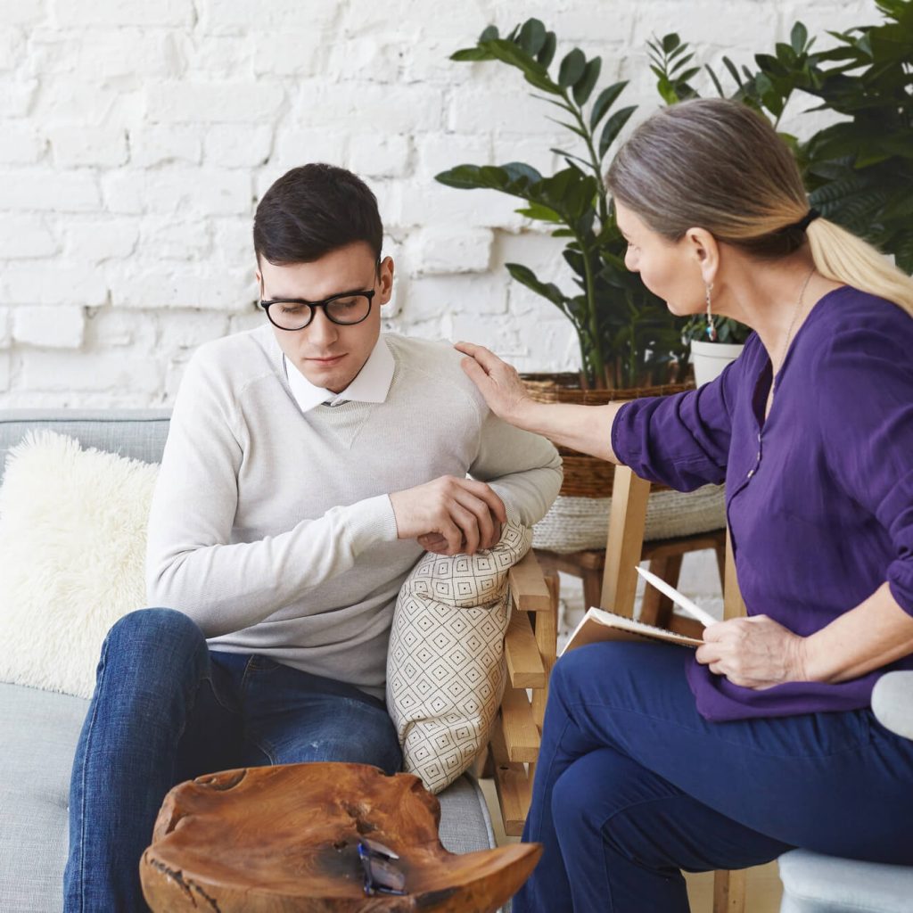 A man with psychatrist